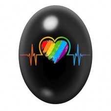 Cabochon en Verre Illustré Rythme Cardiaque Coeur Amour 13x18, 18x25 ou 30x40mm  pour la Création de Bijoux Fantaisie - DIY