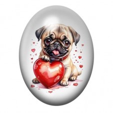 Cabochon en Verre Illustré Smile Coeur Amour 13x18, 18x25 ou 30x40mm  pour la Création de Bijoux Fantaisie - DIY