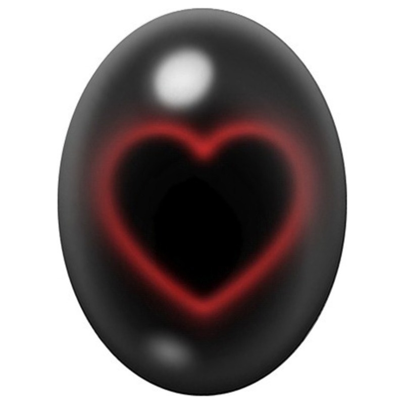 Cabochon en Verre Illustré Cœur Rouge Lumineux sur Fond Noir 13x18, 18x25 ou 30x40mm