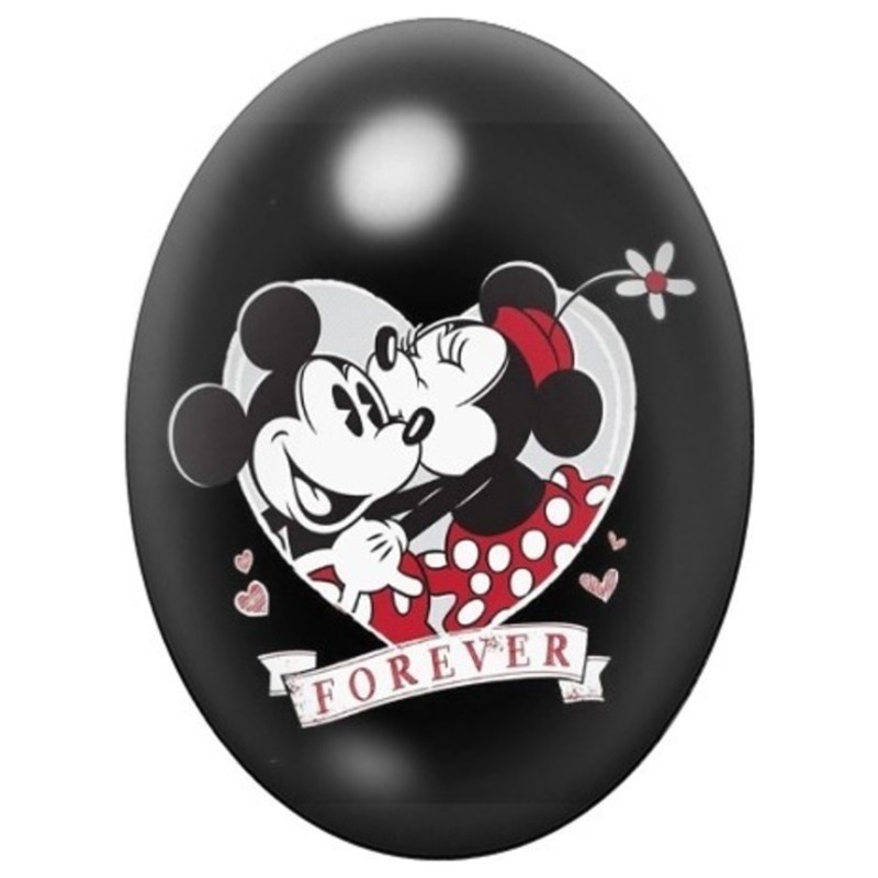 Cabochon en Verre Illustré Couple de Souris Forever 13x18, 18x25 ou 30x40mm