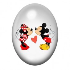Cabochon en Verre Illustré Couple de Souris au Baiser 13x18, 18x25 ou 30x40mm pour la création de bijoux fantaisie - DIY