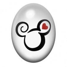 Cabochon en Verre Illustré Mickey Coeur Amour 13x18, 18x25 ou 30x40mm  pour la Création de Bijoux Fantaisie - DIY