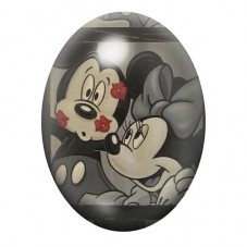 Cabochon en Verre Illustré Couple de Souris au Baiser Rétro 13x18, 18x25 ou 30x40mm pour la création de bijoux fantaisie - DIY