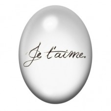 Cabochon en Verre Illustré Citation Je T’aime Calligraphiée 13x18, 18x25 ou 30x40mm pour la création de bijoux fantaisie - DIY