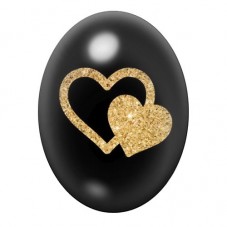 Cabochon en Verre Illustré Coeurs Amour 13x18, 18x25 ou 30x40mm  pour la Création de Bijoux Fantaisie - DIY