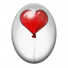 Cabochon en Verre Illustré Ballon Coeur Amour 13x18, 18x25 ou 30x40mm  pour la Création de Bijoux Fantaisie - DIY