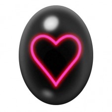 Cabochon en Verre Illustré Coeur Amour 13x18, 18x25 ou 30x40mm  pour la Création de Bijoux Fantaisie - DIY