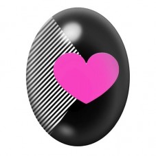 Cabochon en Verre Illustré Coeur Amour 13x18, 18x25 ou 30x40mm  pour la Création de Bijoux Fantaisie - DIY