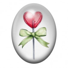 Cabochon en Verre Illustré Sucette Coeur Amour 13x18, 18x25 ou 30x40mm  pour la Création de Bijoux Fantaisie - DIY