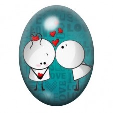 Cabochon en Verre Illustré Couple Coeur Amour 13x18, 18x25 ou 30x40mm  pour la Création de Bijoux Fantaisie - DIY