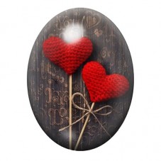 Cabochon en Verre Illustré Coeur Laine Amour 13x18, 18x25 ou 30x40mm  pour la Création de Bijoux Fantaisie - DIY