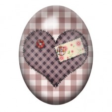 Cabochon en Verre Illustré Coeur Amour 13x18, 18x25 ou 30x40mm  pour la Création de Bijoux Fantaisie - DIY