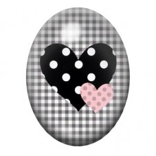 Cabochon en Verre Illustré Coeur Amour 13x18, 18x25 ou 30x40mm  pour la Création de Bijoux Fantaisie - DIY