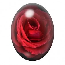 Cabochon en Verre Illustré Rose Rouge Veloutée 13x18, 18x25 ou 30x40mm pour la création de bijoux fantaisie - DIY