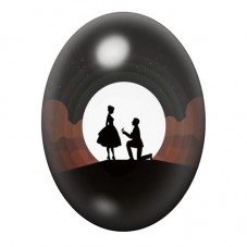Cabochon en Verre Illustré Demande en Mariage sous une Arche 13x18, 18x25 ou 30x40mm pour la création de bijoux fantaisie - DIY