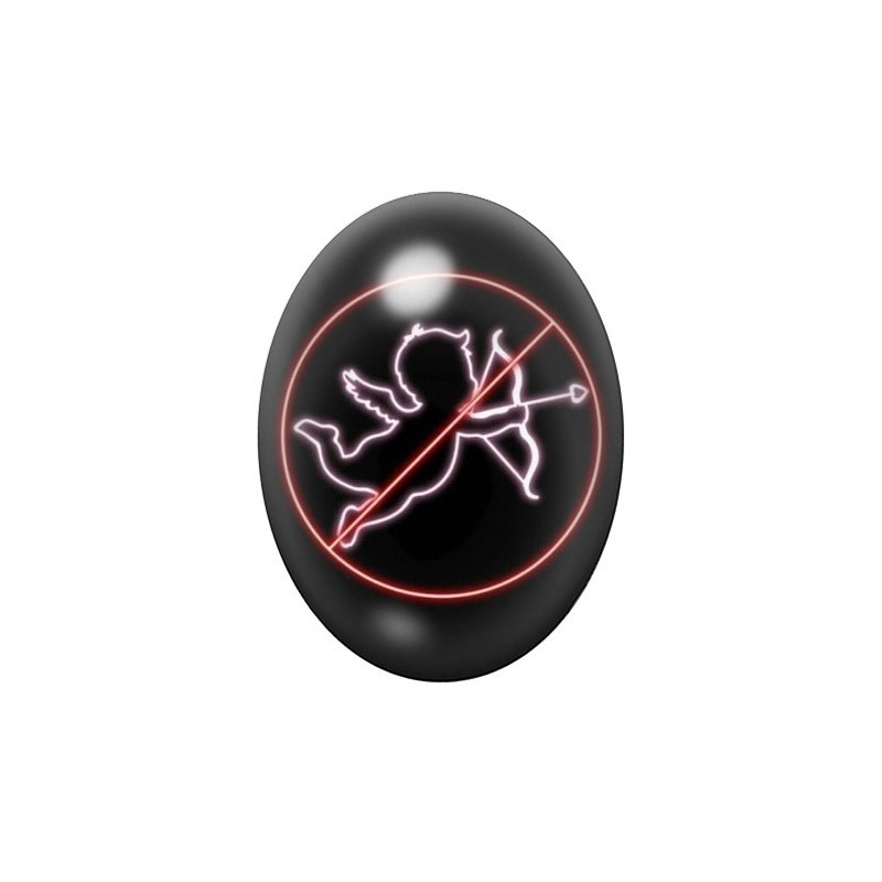Cabochon en Verre Illustré Anti-Cupidon Amour 13x18, 18x25 ou 30x40mm
