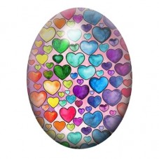 Cabochon en Verre Illustré Coeurs Amour 13x18, 18x25 ou 30x40mm  pour la Création de Bijoux Fantaisie - DIY