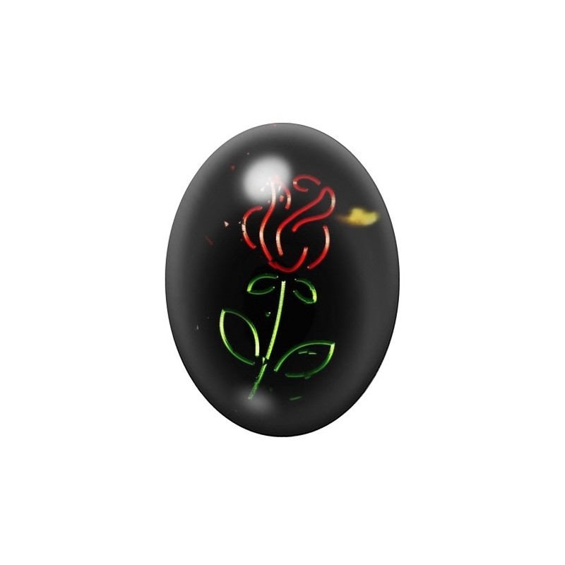 Cabochon en Verre Illustré Rose Amour 13x18, 18x25 ou 30x40mm