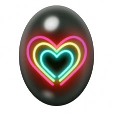 Cabochon en Verre Illustré Coeurs Amour 13x18, 18x25 ou 30x40mm  pour la Création de Bijoux Fantaisie - DIY
