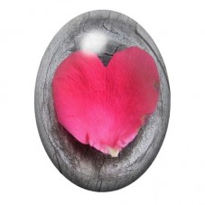 Cabochon en Verre Illustré Pétale Coeur Amour 13x18, 18x25 ou 30x40mm  pour la Création de Bijoux Fantaisie - DIY