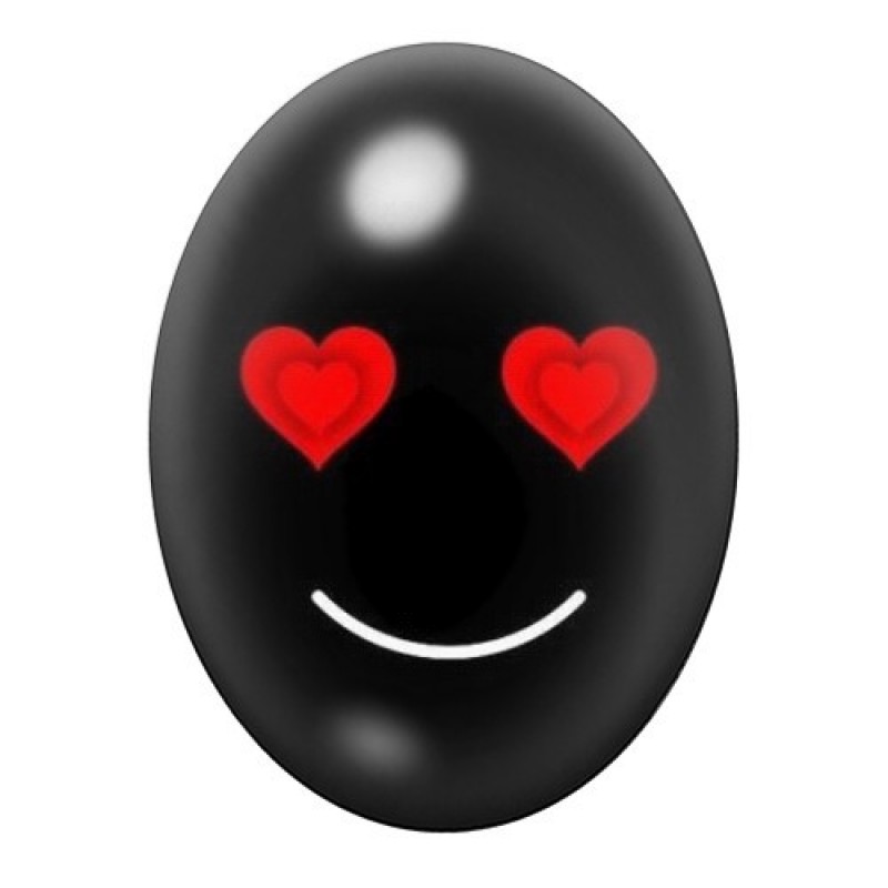 Cabochon en Verre Illustré Smiley Coeurs Amour 13x18, 18x25 ou 30x40mm