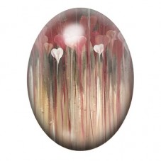 Cabochon en Verre Illustré Coeurs Amour 13x18, 18x25 ou 30x40mm  pour la Création de Bijoux Fantaisie - DIY