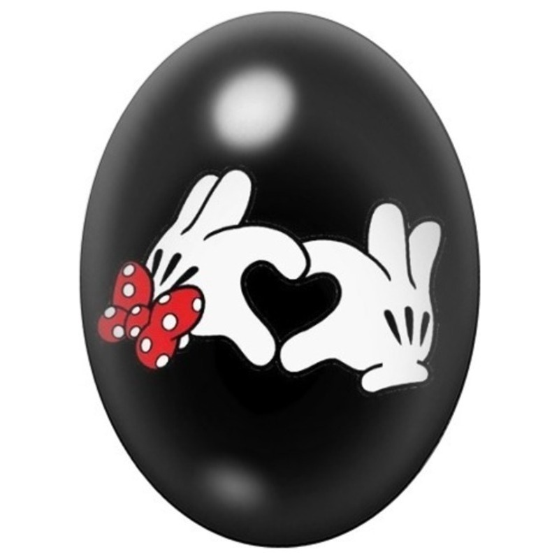 Cabochon en Verre Illustré Mains de Souris Formant un Cœur 13x18, 18x25 ou 30x40mm
