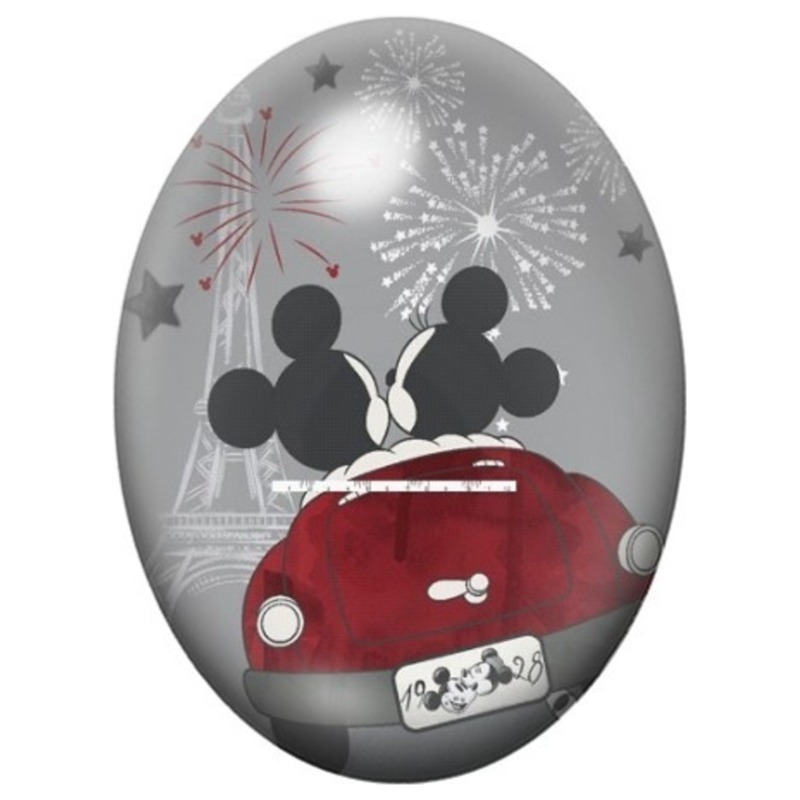 Cabochon en Verre Illustré Couple de Souris sous les Feux d’Artifice 13x18, 18x25 ou 30x40mm