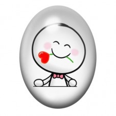 Cabochon en Verre Illustré Bonhomme Coeur Amour 13x18, 18x25 ou 30x40mm  pour la Création de Bijoux Fantaisie - DIY