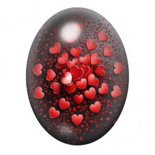 Cabochon en Verre Illustré Coeurs Amour 13x18, 18x25 ou 30x40mm  pour la Création de Bijoux Fantaisie - DIY