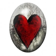 Cabochon en Verre Illustré Coeur Amour 13x18, 18x25 ou 30x40mm  pour la Création de Bijoux Fantaisie - DIY