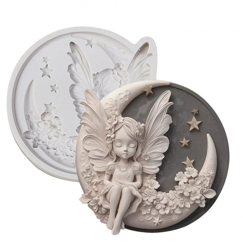 Moule en Silicone Fée Pâte Polymère Fimo Résine Gâteau Plâtre