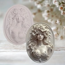 Moule en Silicone Femme Romantisme Onirique Pâte Polymère Fimo Résine Gâteau Plâtre