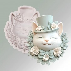 Moule en Silicone Chat Alice au Pays des Merveilles Pâte Polymère Fimo Résine Gâteau Plâtre