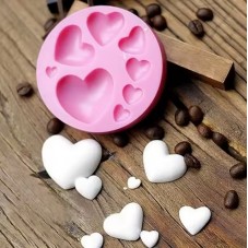 Moule en Silicone Cœurs Fimo Résine Gâteau Plâtre