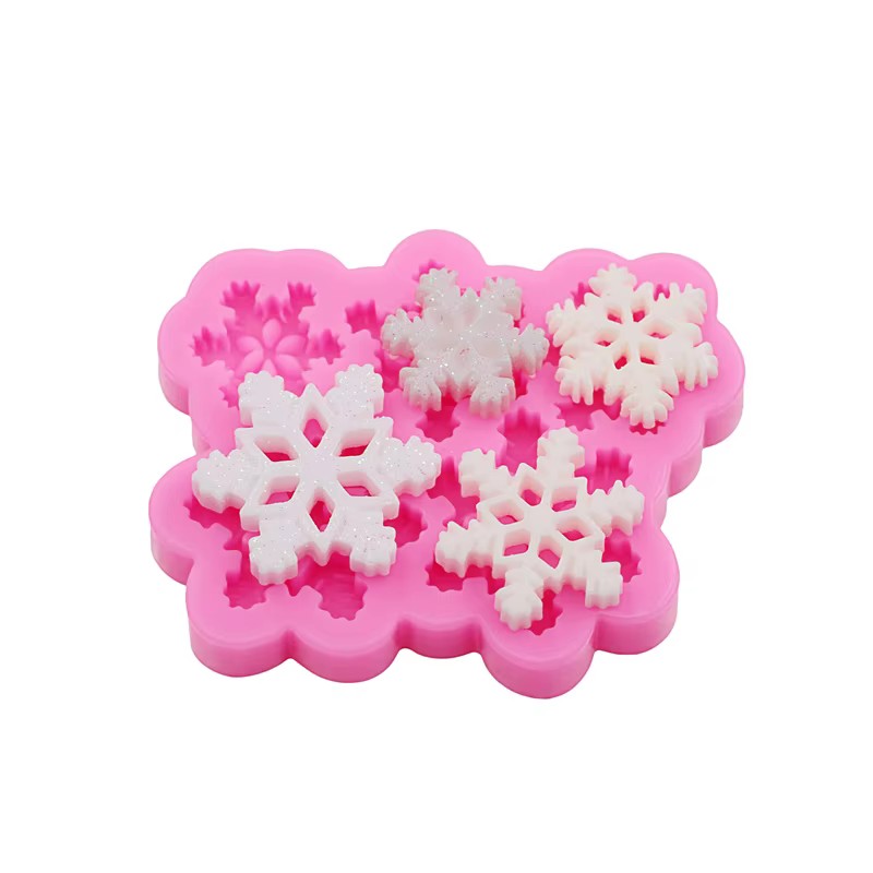 Moule en Silicone Flocon de Neige Noël Fimo Résine Gâteau Plâtre