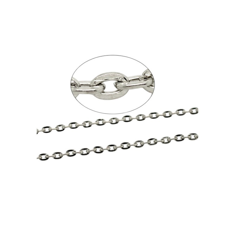 10 Mètres de Chaine à Maille Argentée 3x2mm