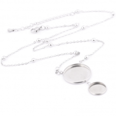 Collier pour Cabochon 20 et 12mm Chaîne 2x1,5mm en Acier Inoxydable - 51cm Long