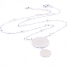 Collier pour Cabochon 20 et 12mm Chaîne 2x1,5mm en Acier Inoxydable - 51cm Long