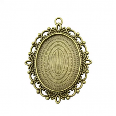 Support Pendentif Bronze pour Cabochon 30x40mm pour la Création de Bijoux Fantaisie - DIY