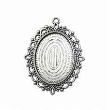 Support Pendentif Argenté pour Cabochon 30x40mm pour la Création de Bijoux Fantaisie - DIY