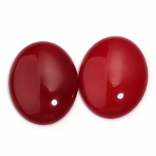 Cabochon en Pierre Naturelle Jade Rouge 30x40mm