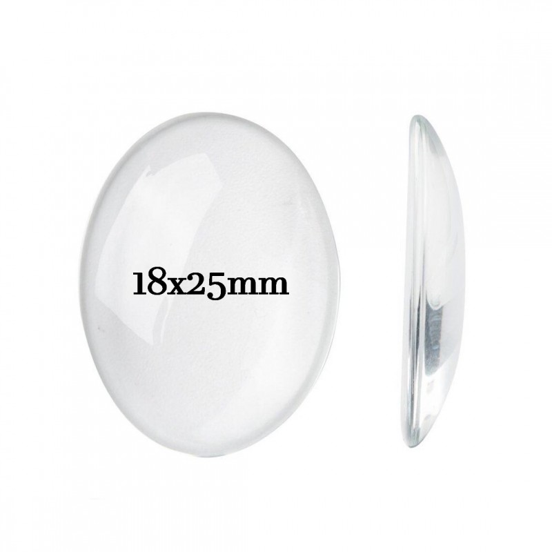 Cabochon Transparent en Verre Vierge 18x25mm