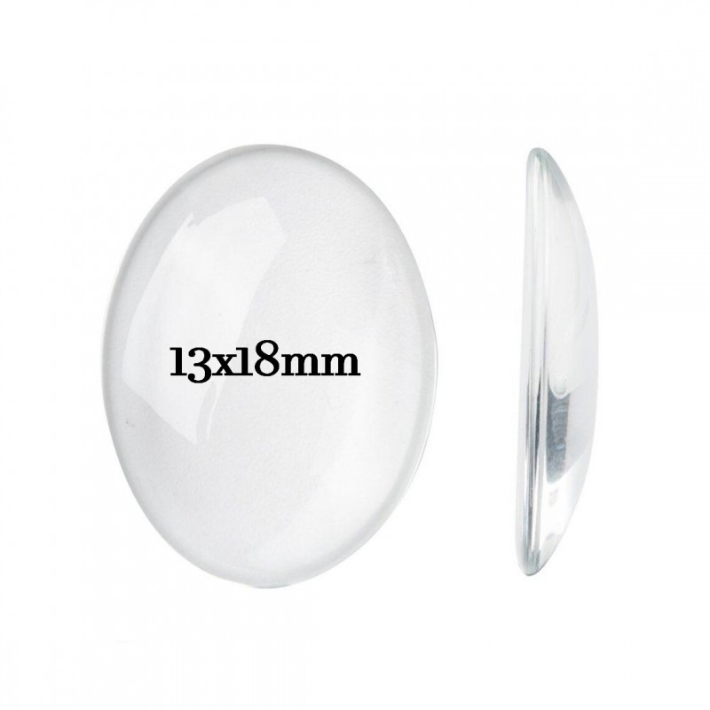 Cabochon Transparent en Verre Vierge 13x18mm