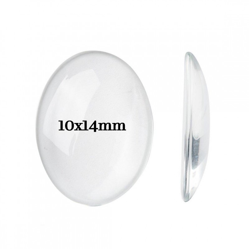 Cabochon Transparent en Verre Vierge 10x14mm