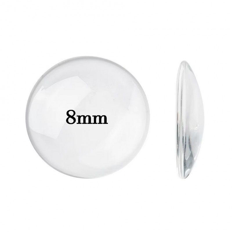 Cabochon Transparent en Verre Vierge 8mm