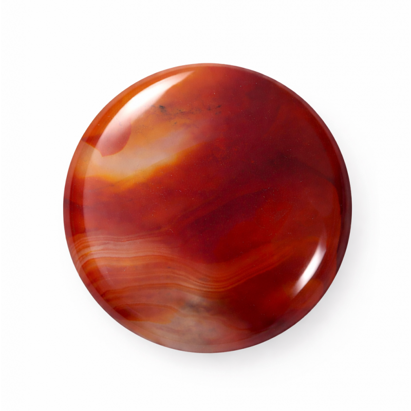 Cabochon en Pierre Naturelle Agate Rouge 25mm