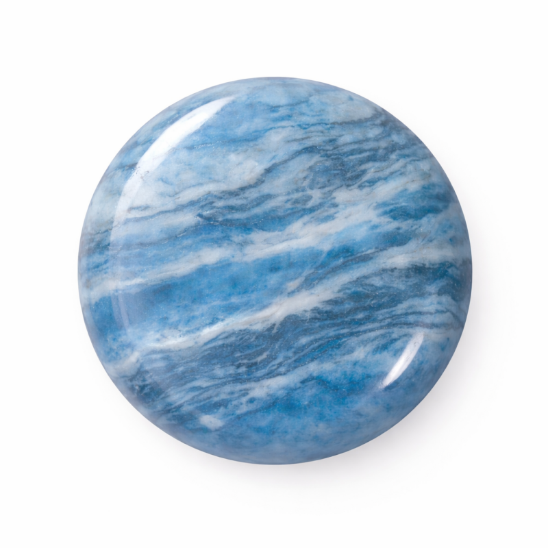 Cabochon en Pierre Naturelle Apatite Bleu 25mm
