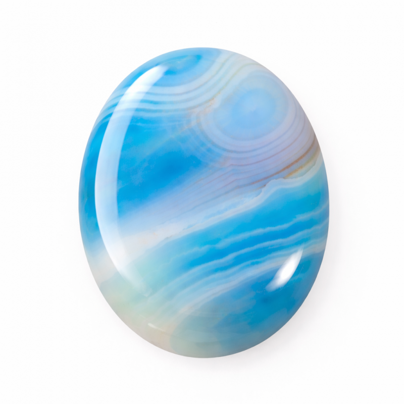 Cabochon en Pierre Naturelle Agate Bleue 13x18mm