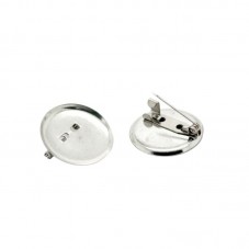 10 Supports Badge Broche Argenté Cabochon 23mm  pour la Création de Bijoux Fantaisie - DIY